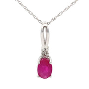 Bids.com .02ct Ruby Diamond Fashion Pendants 10KT White Gold Pendants