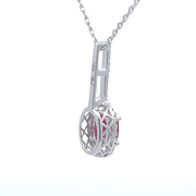 Bids.com .45ct Ruby Diamond Fashion Pendants 10KT White Gold Pendants