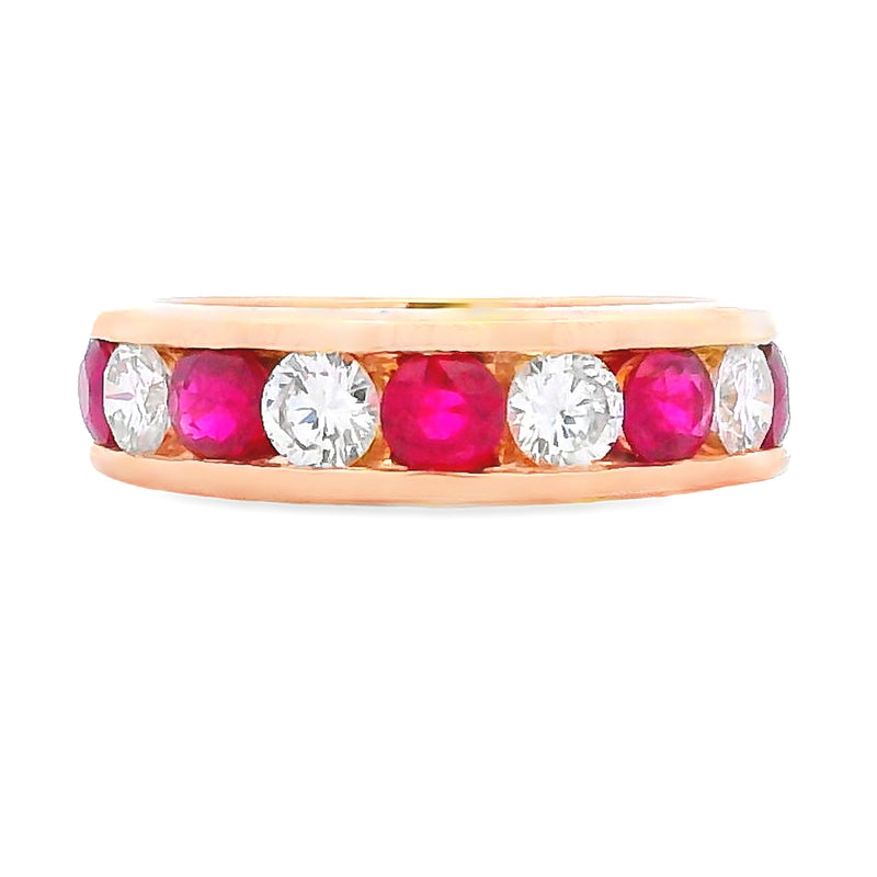 Bids.com 2.50ct Ruby Diamond Wedding Band Ring 14KT Yellow Gold Rings