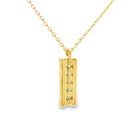 Bids.com .30ct Emerald Diamond Fashion Pendants 14KT Yellow Gold Pendants