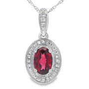 Bids.com .58ct Garnet Diamond Fashion Pendants 10KT White Gold Pendants