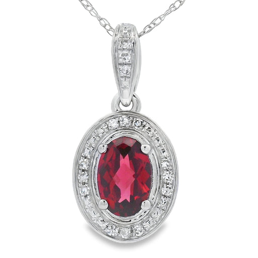 Bids.com .58ct Garnet Diamond Fashion Pendants 10KT White Gold Pendants