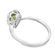 Bids.com 1.10ct Peridot Diamond Ring 14KT White Gold Rings