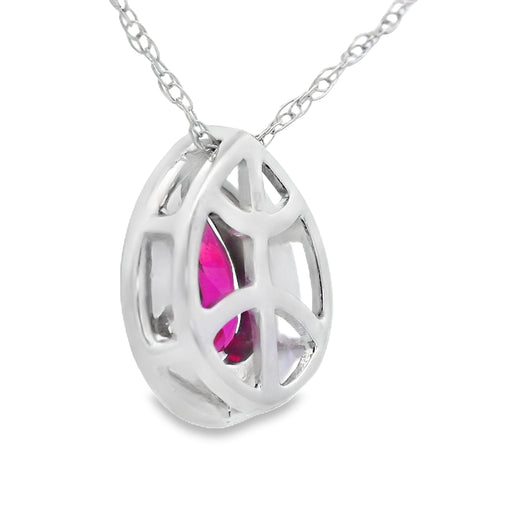 Bids.com .52ct Garnet Diamond Fashion Pendants 10KT White Gold Pendants