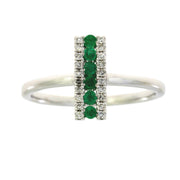 Bids.com .25ct Emerald Diamond Ring 14KT White Gold Rings