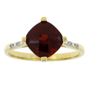 Bids.com 1.25ct Garnet Diamond Ring 10KT Yellow Gold Rings
