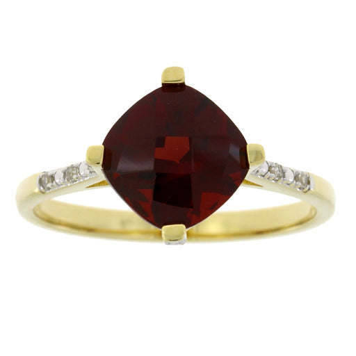 Bids.com 1.25ct Garnet Diamond Ring 10KT Yellow Gold Rings