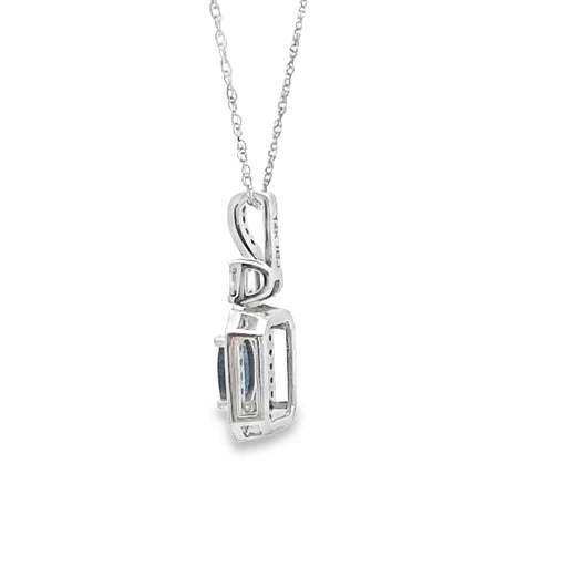 Bids.com .72ct Sapphire Diamond Fashion Pendants 14KT White Gold Pendants