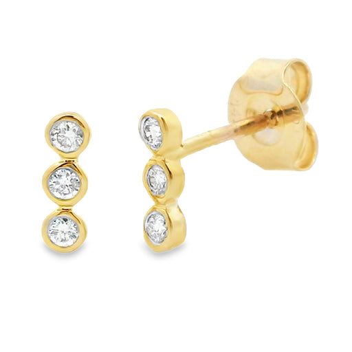 Bids.com .09ct Diamond Diamond Dangle Earrings 14KT Yellow Gold Earrings