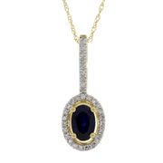 Bids.com Sapphire Diamond Fashion Pendants 14KT Yellow Gold Pendants