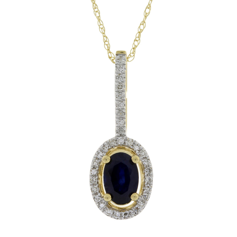 Bids.com Sapphire Diamond Fashion Pendants 14KT Yellow Gold Pendants