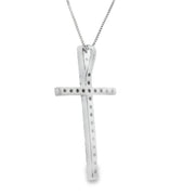 Bids.com .38ct Diamond Cross Religious Pendant 14KT White Gold Pendants