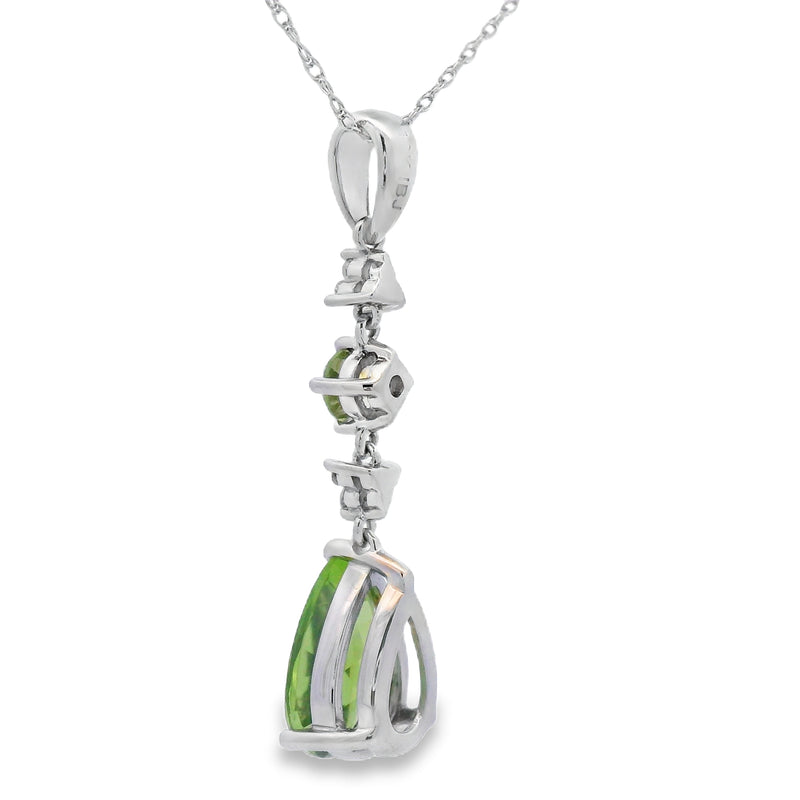 Bids.com 2.35ct Peridot Diamond Fashion Pendants 10KT White Gold Pendants