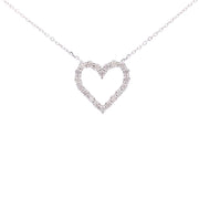 Bids.com .25ct Diamond Heart Love Pendant Sterling Silver Pendants