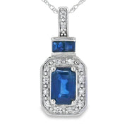 Bids.com .84ct Sapphire Diamond Fashion Pendants 14KT White Gold Pendants