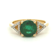 Bids.com 2.12ct Emerald Diamond Ring 14KT Yellow Gold Rings