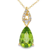 Bids.com Peridot Diamond Fashion Pendants 10KT Yellow Gold Pendants