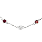 Bids.com .71ct Ruby Diamond Bracelet 14KT White Gold Bracelets