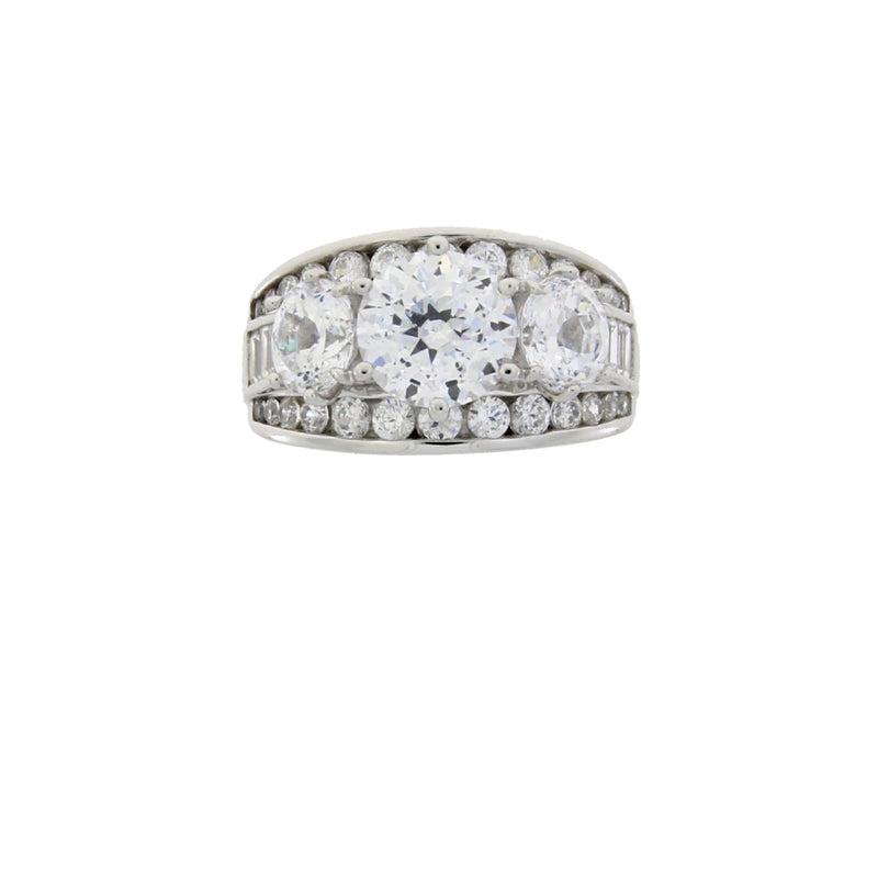 Bids.com Cubic Zirconium CZ SS Bridal Sterling Silver Rings