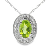 Bids.com .52ct Peridot Diamond Fashion Pendants 10KT White Gold Pendants