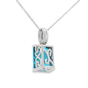 Bids.com London Blue Topaz Fashion Pendants 10KT White Gold Pendants
