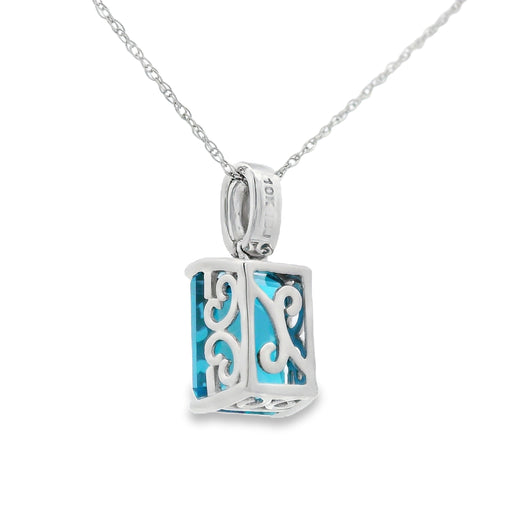 Bids.com London Blue Topaz Fashion Pendants 10KT White Gold Pendants