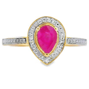 Bids.com .54ct Ruby Diamond Ring 10KT Yellow Gold Rings