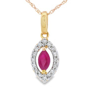 Bids.com .26ct Ruby Diamond Fashion Pendants 10KT Yellow Gold Pendants