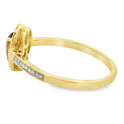 Bids.com .46ct Quartz Diamond Ring 10KT Yellow Gold Rings