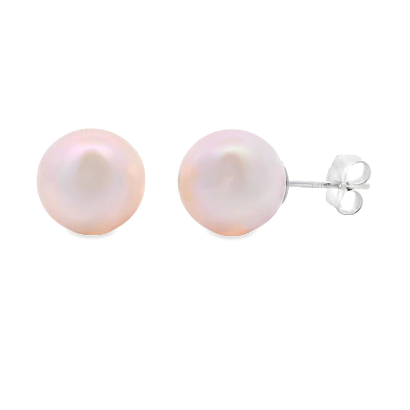 Bids.com Natural FW Pearl Stud Earrings 14KT White Gold Earrings