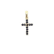 Bids.com .21ct Sapphire Cross Religious Pendant 10KT Yellow Gold Pendants