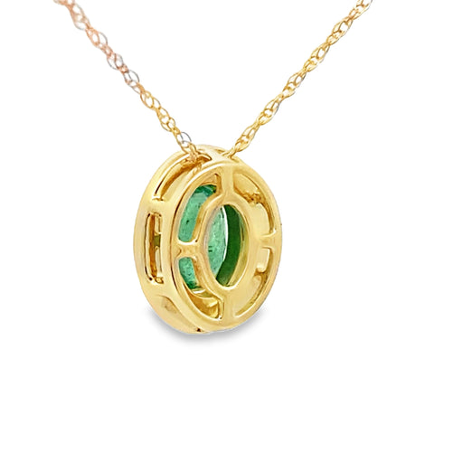 Bids.com .46ct Emerald Diamond Fashion Pendants 10KT Yellow Gold Pendants
