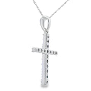 Bids.com .30ct Diamond Cross Religious Pendant 14KT White Gold Pendants