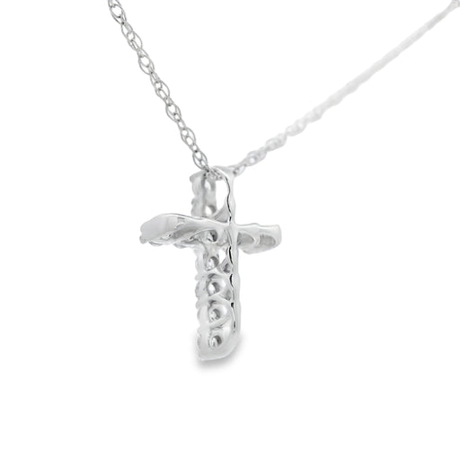 Bids.com .12ct Diamond Cross Religious Pendant 10KT White Gold Pendants