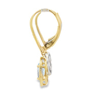 Bids.com Aquamarine Diamond Dangle Earrings 10KT Yellow Gold Earrings