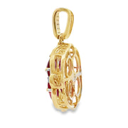 Bids.com 2.80ct Ruby Diamond Fashion Pendants 14KT Yellow Gold Pendants