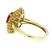 Bids.com 2.05ct Ruby Diamond Ring 10KT Yellow Gold Rings