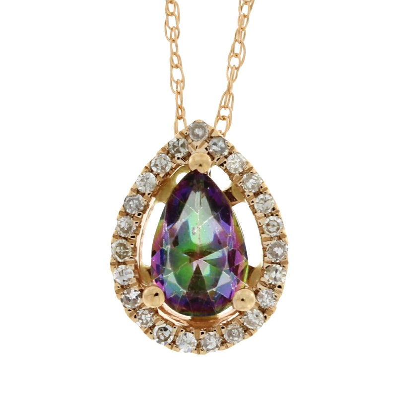Bids.com Treated Topaz Diamond Fashion Pendants 14KT Rose Gold Pendants