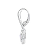 Bids.com Rose Quartz Diamond Dangle Earrings 10KT White Gold Earrings