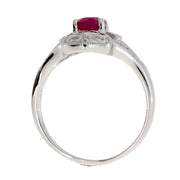 Bids.com 1.05ct Ruby Diamond Ring 10KT White Gold Rings