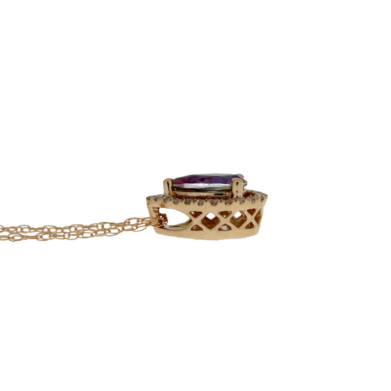 Bids.com Treated Topaz Diamond Fashion Pendants 14KT Rose Gold Pendants