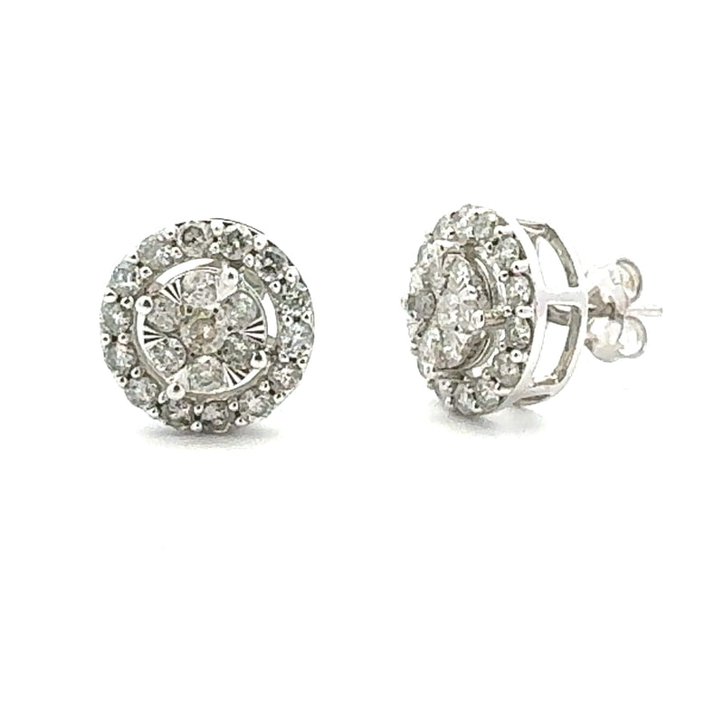 Bids.com 1.00ct Diamond Stud Earrings 10KT White Gold Earrings