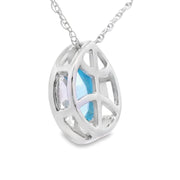 Bids.com Blue Topaz Diamond Fashion Pendants 10KT White Gold Pendants