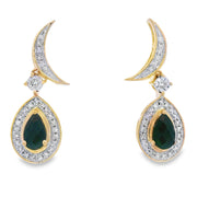 Bids.com .55ct Onyx Diamond Dangle Earrings 10KT Yellow Gold Earrings