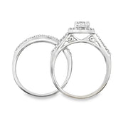 Bids.com Cubic Zirconia CZ SS Bridal Sterling Silver Rings