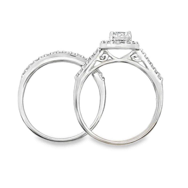 Bids.com Cubic Zirconia CZ SS Bridal Sterling Silver Rings