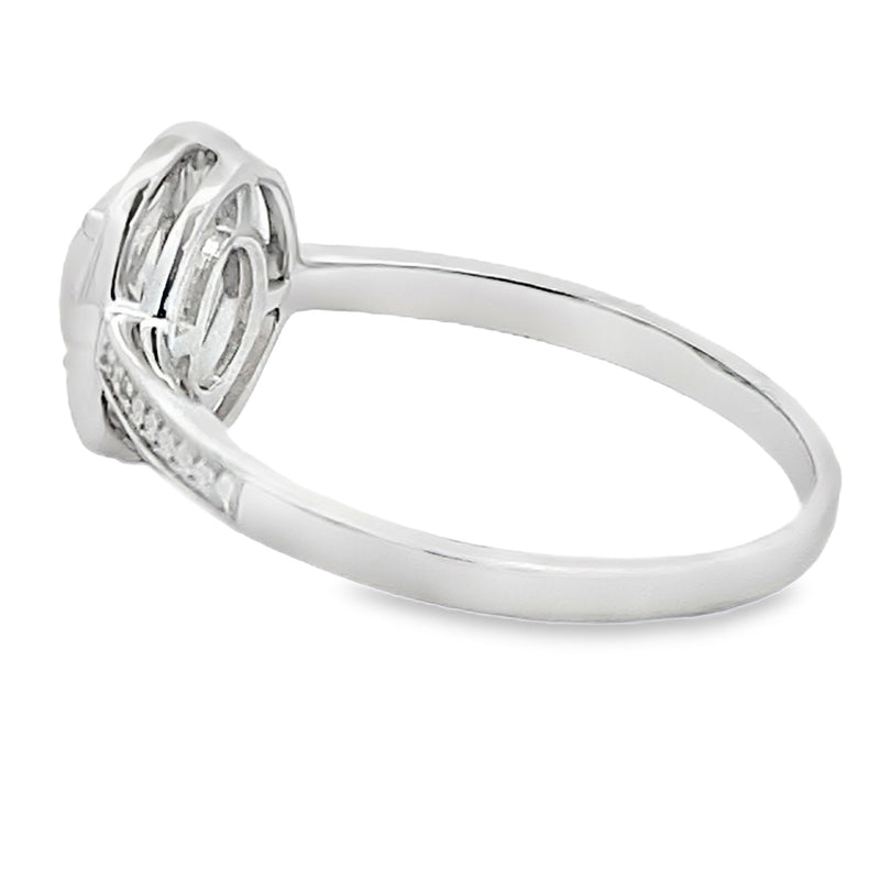 Bids.com .36ct Opal Diamond Ring 10KT White Gold Rings