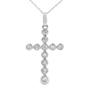 Bids.com .50ct Diamond Cross Religious Pendant 14KT White Gold Pendants