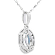 Bids.com Aquamarine Diamond Fashion Pendants 10KT White Gold Pendants