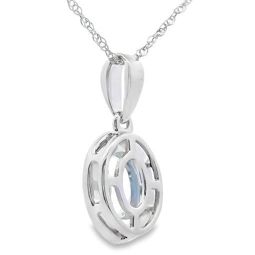 Bids.com Aquamarine Diamond Fashion Pendants 10KT White Gold Pendants White Smoke 18